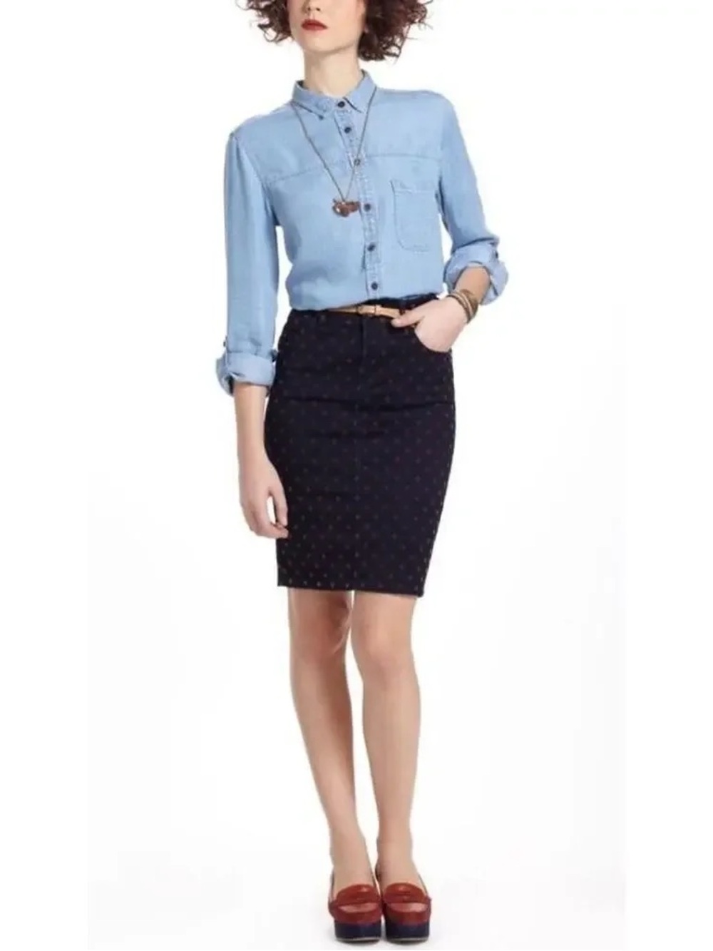 Anthropologie Pilcro & the Letterpress Denim Skirt
